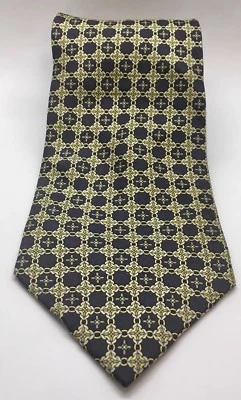 "Corbata Steven Harris Classic 59"" azul y dorada para hombre 100 % seda hecha a mano" Foto 1 de 4