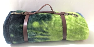 Brown Leather Blanket Roll Straps Not Blanket Made USA Motorcycle Picnic Cowboy - Foto 1 di 5