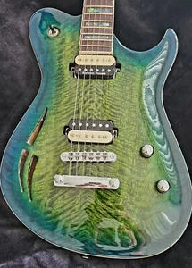 SJ Custom hollow body electric guitar,Seymour Duncan, Flame Mango - Picture 1 of 18