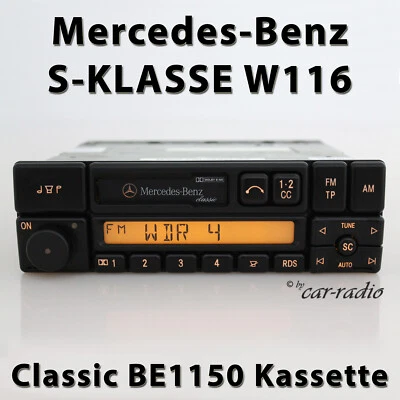 Original Mercedes W116 Radio Classic BE1150 Becker S-Klasse Kassettenradio RDS - Bild 1 von 4