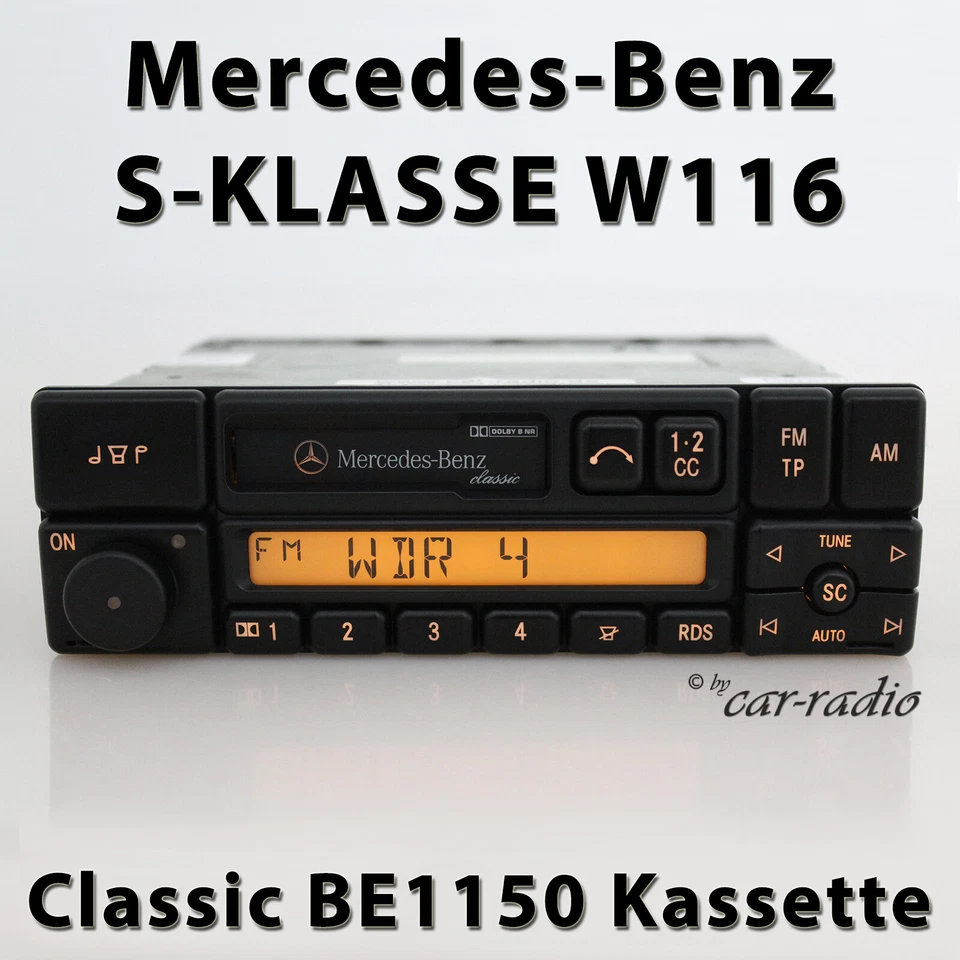 Original Mercedes W116 Radio Classic BE1150 Becker S-Klasse Kassettenradio RDS - Bild 1 von 4