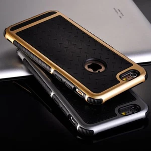 New Shock Proof Metallic Bumper Frame Silicone Back Case Cover for iPhone 6 / 6S - Picture 1 of 5