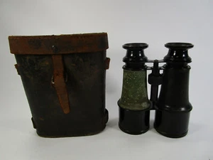 Vintage Chevalier Optician Paris Binoculars France brass military? with case - Picture 1 of 11
