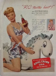 LUCILLE BALL "ROYAL CROWN COLA" MAGAZINE AD - Picture 1 of 1
