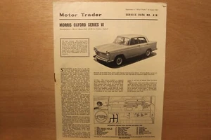 Original MORRIS OXFORD SERIES 6 FARINA (1963) Motor Trader Service Data No. 416 - Foto 1 di 1