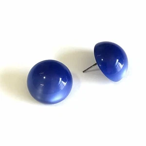 Pendientes de tachuelas de botón retro azul lunar de maíz - Imagen 1 de 1