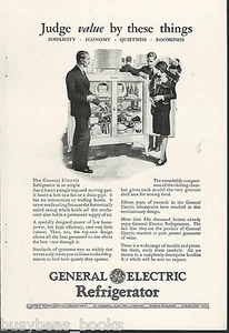 1928 General Electric Refrigerator advertisement, early MONITOR-TOP fridge, GE - Picture 1 of 1