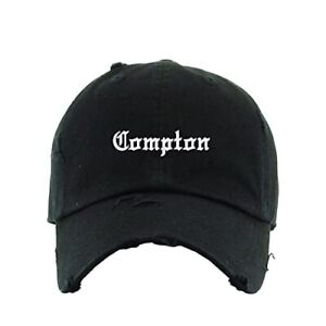 Compton Vintage Baseball Cap Embroidered Cotton Adjustable Distressed Dad Hat