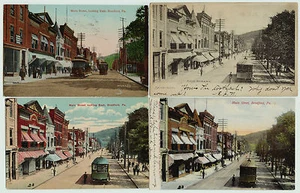 Electric Trolley Railroad - Orig Postcard LOT of 9 - Bradford PA 1905 RR Streets - Bild 1 von 1