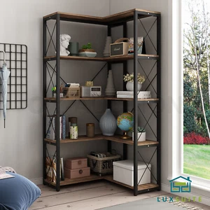 Bookshelf Display Corner Shelf 4 Tier CD DVD Photo Storage Media Rack Plant - Picture 1 of 11