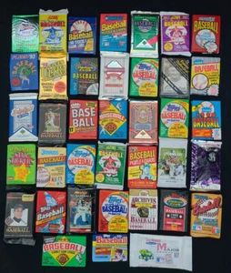 +250 Vintage ungeöffnete Baseballkarten fabrikversiegelte Packungen - Topps, Score, Fleer - Bild 1 von 5