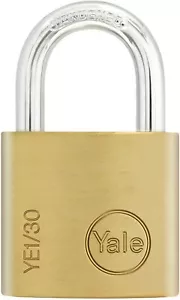 PADLOCK OUTDOOR Y110/30mm YALE SECURITY STEEL SHACKLE - SOLID BRASS - NEW - Picture 1 of 1