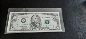 1993 50$ BILL, CIRCULATED, EXCELLENT CONDITION, SERIAL# B77288891D - Picture 1 of 2