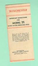 Winchester Model 71 Owners Manual Reproduction