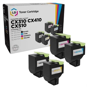 LD Replacement Lexmark 801S 4PK: 1 801SK Blk/1 801SC C/1 801SM M/1 801SY Y - Picture 1 of 9