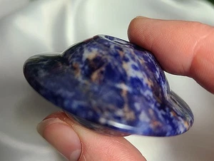 Rare 2" 53g Sodalite UFO UAP Alien Spaceship Crystal Stone Carving Area 51 - Picture 1 of 16