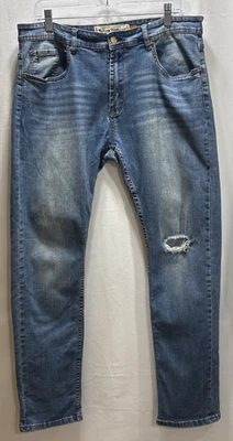 Pantalones de mezclilla elásticos ajustados Canaan de colección Sastre Connecticut Originals 36x32 azules para hombre Foto 1 de 4