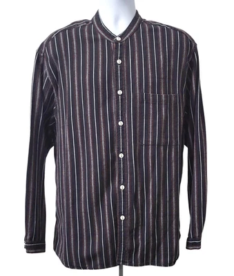 Camisa con botones WAH Maker para hombre talla XL cuello banda occidental algodón manga larga Foto 1 de 4
