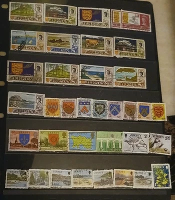Vintage GB Stamps From Jersey Used See All 3 Photo,s From Early QEII - Image 1 of 3