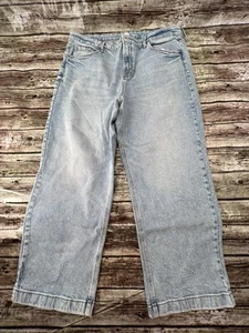 Old Navy Vintage Jeans Women's Slim Wide Leg Extra High Rise Retro Size 16 Short - Picture 1 of 6