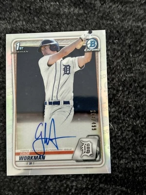 2020 Bowman Draft Gage Workman Chrome Auto Autograph Refractor /499 - Image 1 of 2