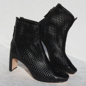 New $760 Daniella Shevel size 37.5 US 7 Black Leather ISABELLA Ankle Bootie Boot - Picture 1 of 6
