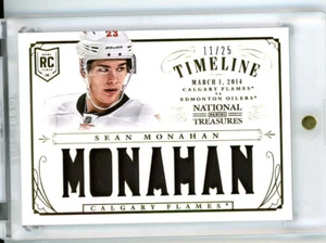 2013-14 Panini National Treasures Sean Monahan Rookie Timeline Materials 11/25 - Picture 1 of 2