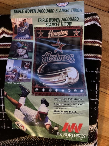 Houston Astros MLB Baseball Triple Woven Jacquard Throw Blanket 48" x 60" New Cover