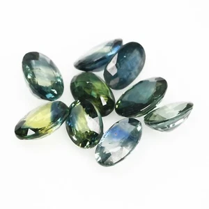 4,30 Karat 9 Stck. 6 x 4 mm BiColor Parti Saphir Un Heat Naturedelstein Australien - Bild 1 von 1