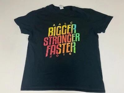 Gildan Hombre Camiseta L Negro AALC Más Grande Más Fuerte Más Rápido  Foto 1 de 4