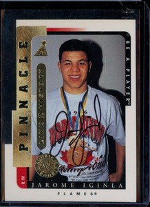Jarome Iginla 1996-97 Pinnacle Be A Player Link 2 History Signed Auto Rookie RC