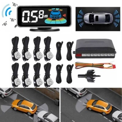 8 Sensoren LCD Einparkhilfe zum Nachrüsten Parkhilfe Rückfahrwarner PDC - Bild 1 von 4