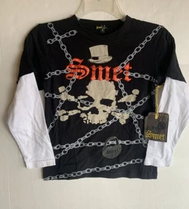 Vintage SMET Christian Audiglar Skull Top Hat Born On The Streets T-Shirt SM NWT - Picture 1 of 6
