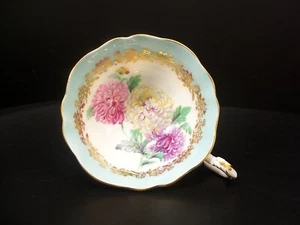 Vintage Paragon England Bone China hellblau Chrysantheme Mums Floral Cup Only - Bild 1 von 12