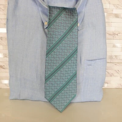 Corbata para el cuello para hombre Native Fair Isle seda nórdica azul azteca claro Daniel De Fasson Foto 1 de 4