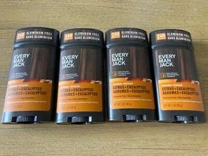 4 Every Man Jack Citrus + Eucalyptus Deodorant 3 Oz New Aluminum Paraben Free - Picture 1 of 4