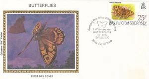 Butterflies Wall Brown GB Guernsey Colorano FDC 1981 CLEARANCE (144905) - Picture 1 of 1