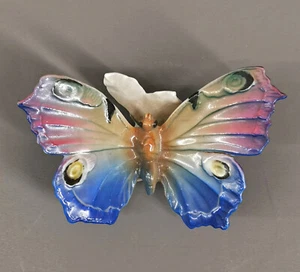 9140249 Porzellanfigur Schmetterling Ens Thüringen bunt grüne Mühlenmarke - Picture 1 of 5