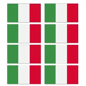 8 x Glossy Vinyl Stickers - Italy Small Flag Bike Helmet FLAG21D - Picture 1 of 1