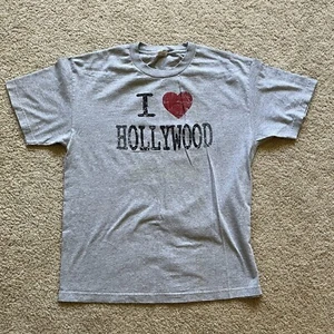 I Love Hollywood T-Shirt Mens L Distressed FLAWS - Picture 1 of 10