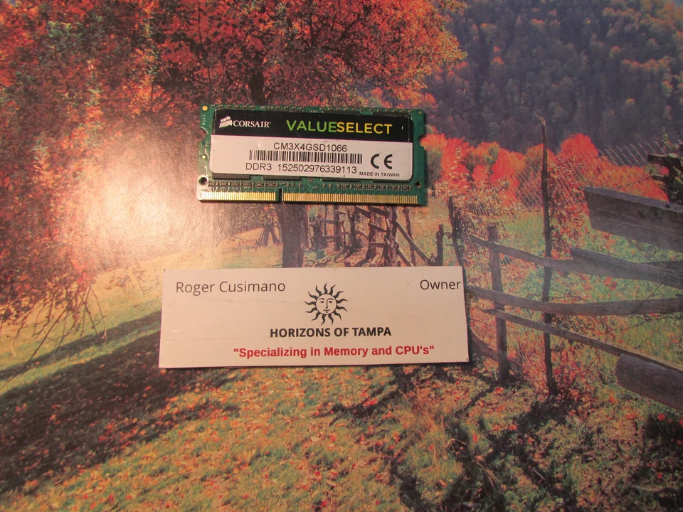 CORSAIR VALUESELECT 4GB DDR3 Laptop RAM Memory CM3X4GSD1066  TESTED - SINGLE - Image 1 of 1