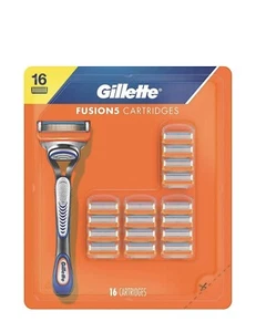 16 Gillette Fusion 5 Rasiererpatronen für Herren mit 5 Klingen passend für alle Fusion5 Griffe NEU - Bild 1 von 4