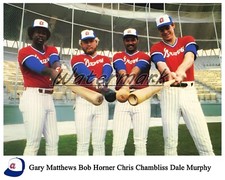 MLB 1980 Atlanta Braves Matthews Horner Chambliss Murphy Color  8 X 10 Photo Pic
