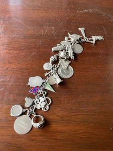 1960s Vintage Sterling Silver Charm Bracelet - Picture 1 of 8