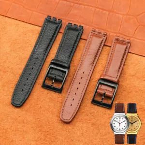 For Swatch Genuine Leather Strap Ycs Yas Ygs Bracelet 17mm Concave Interface - Picture 1 of 21