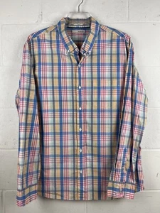 Hawker Rye Mens Plaid Shirt Slim Fit Long Sleeve Button Down Colorful 2XL Cotton - Picture 1 of 5