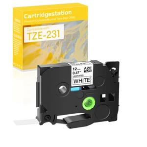 Cinta de 12 mm TZ TZe-231 para etiqueta Brother P-touch PT-H110 300B negra sobre blanca 1 pieza - Imagen 1 de 9