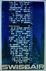 SWISSAIR NORTH AMERICA poster 1964 AIRLINES MANFRED BINGLER 25x40 NM LINEN