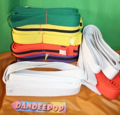 Artes Marciales Karate Uniforme Cinturones Colores Surtidos Blanco Rojo Púrpura Verde Naranja Foto 1 de 4