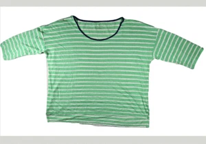 Talbots Womens Top XL Striped Linen 3/4 Sleeve Trim Oversized Comfort Casual EUC - Picture 1 of 8